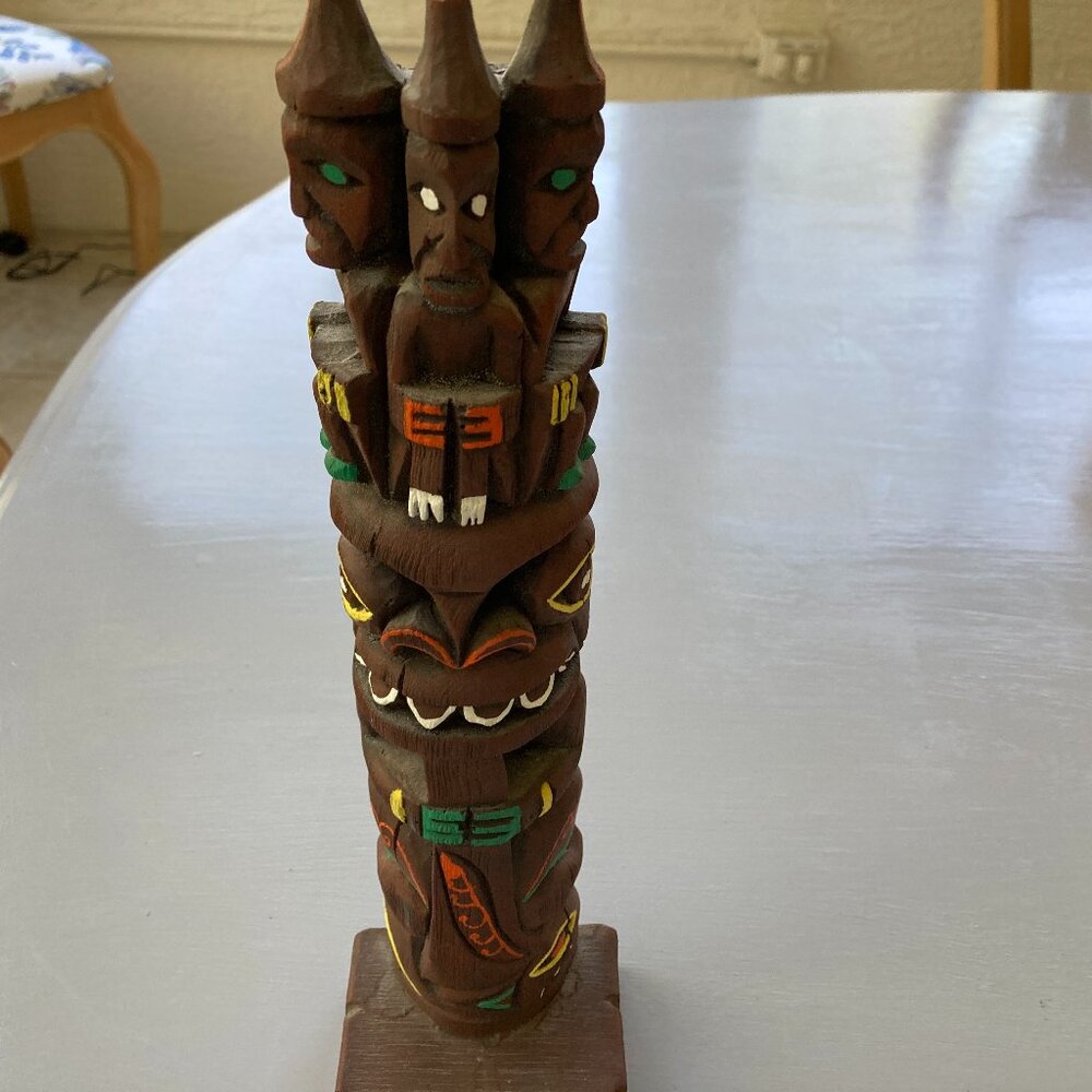 Vintage Hawaiian  TOTEM POLE Tiki  3 WISE MEN 13"